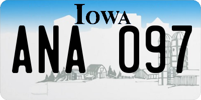 IA license plate ANA097