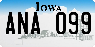 IA license plate ANA099