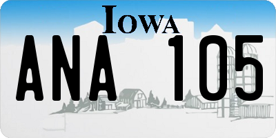 IA license plate ANA105