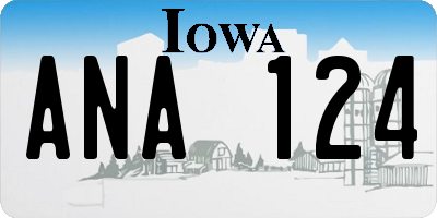 IA license plate ANA124