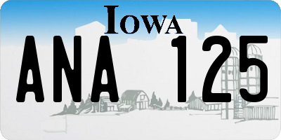 IA license plate ANA125
