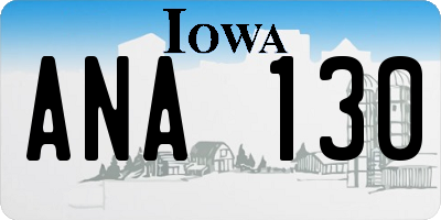 IA license plate ANA130