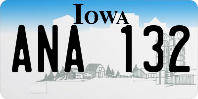 IA license plate ANA132