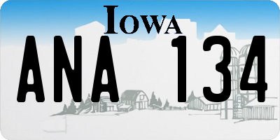 IA license plate ANA134
