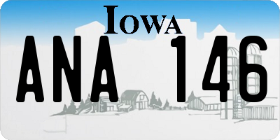 IA license plate ANA146