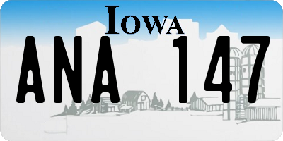 IA license plate ANA147