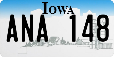 IA license plate ANA148
