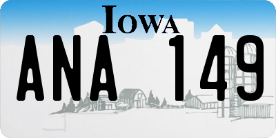 IA license plate ANA149
