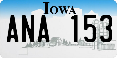 IA license plate ANA153