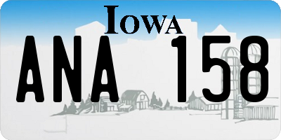 IA license plate ANA158