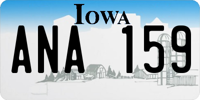 IA license plate ANA159