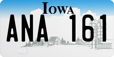 IA license plate ANA161