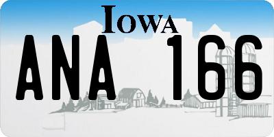 IA license plate ANA166