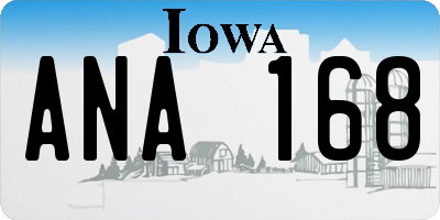 IA license plate ANA168