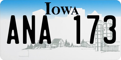 IA license plate ANA173