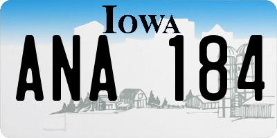 IA license plate ANA184