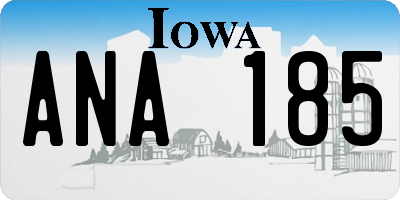 IA license plate ANA185