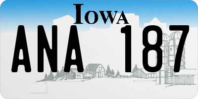 IA license plate ANA187