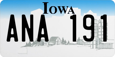 IA license plate ANA191
