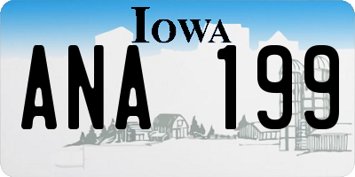 IA license plate ANA199
