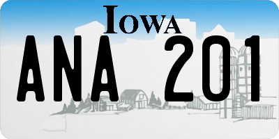 IA license plate ANA201