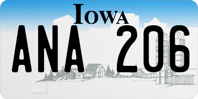 IA license plate ANA206