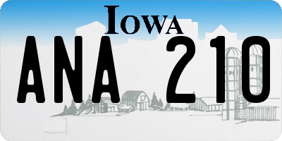 IA license plate ANA210