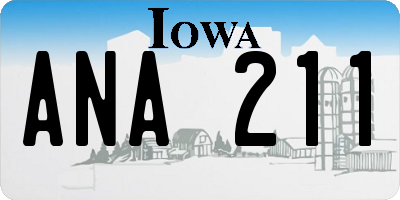 IA license plate ANA211