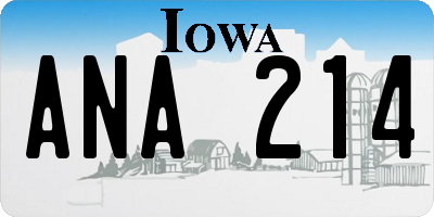 IA license plate ANA214