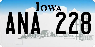 IA license plate ANA228