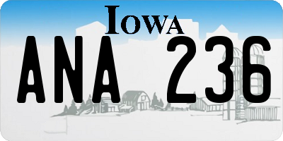 IA license plate ANA236