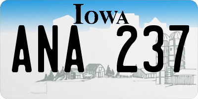 IA license plate ANA237
