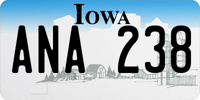IA license plate ANA238