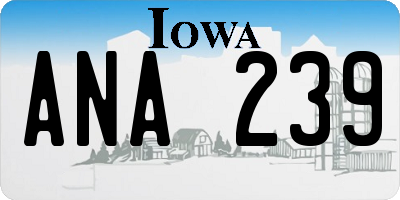 IA license plate ANA239