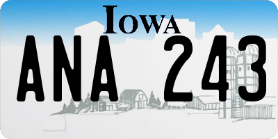 IA license plate ANA243