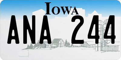 IA license plate ANA244