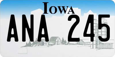 IA license plate ANA245
