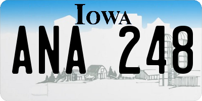 IA license plate ANA248