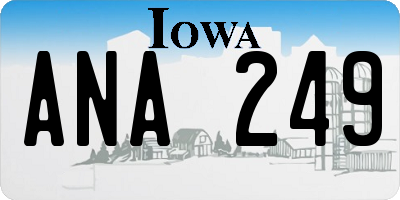 IA license plate ANA249