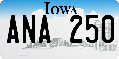 IA license plate ANA250