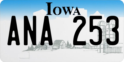 IA license plate ANA253