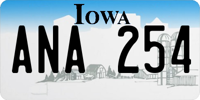 IA license plate ANA254