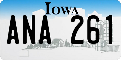 IA license plate ANA261