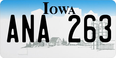 IA license plate ANA263
