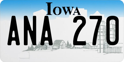 IA license plate ANA270