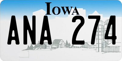 IA license plate ANA274