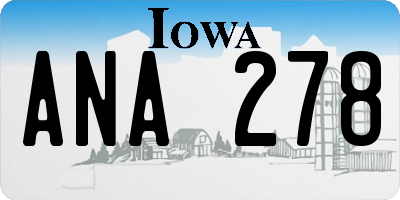 IA license plate ANA278