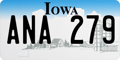 IA license plate ANA279