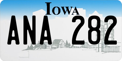 IA license plate ANA282