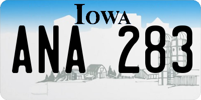 IA license plate ANA283
